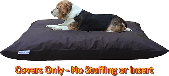 Do It Yourself DIY Pet Bed Pillow Duvet 1680 Nylon Durable Cover and Waterproof Internal case for Dog/Cat at Medium 36"X29" Seal Brown Color