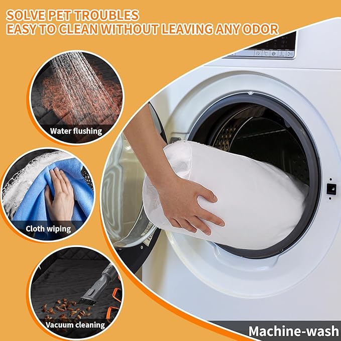 Dog Car Seat Cover for Back Seat 100% Waterproof Durable 600D 6-Layer Scratchproof Nonslip Pet Dog Seat Cover with Mesh Window for Dog Hammock for Car Trucks and SUV(54"x58"-Hi