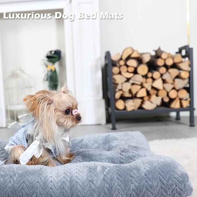 Dog Bed for Small Dogs Washable Dog Crate Bed for Dog Cages 22 inch Small Dog Bed Anti-Slip Waterproof Mute Base Warming Cozy Soft Pet Pupp