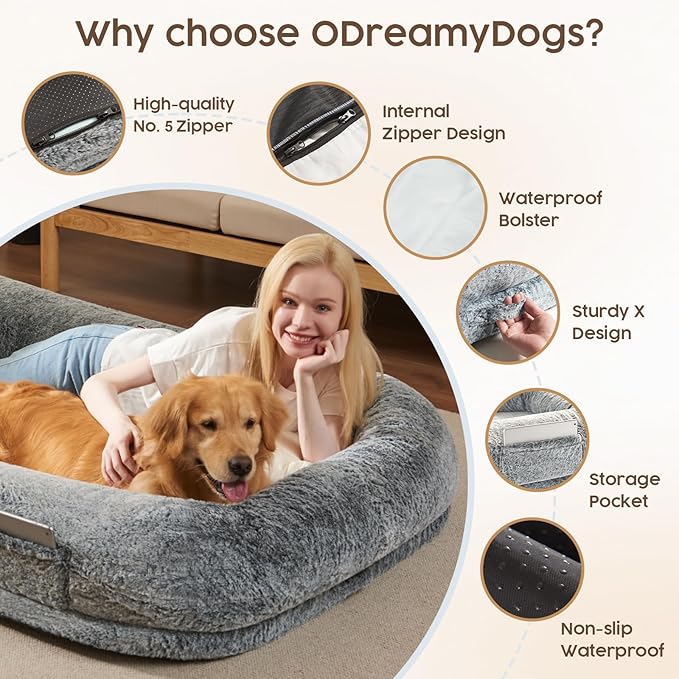 Human Dog Bed Cover (No Filler 72"x48"x10", 320