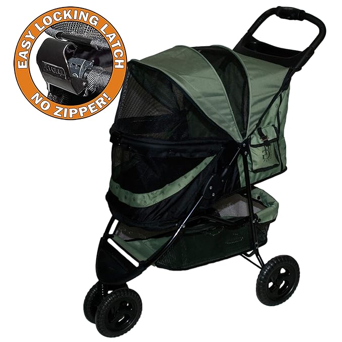 Pet Gear No-Zip Special Edition 3 Wheel Pet Stroller for Cats/Dogs 4 Colors
