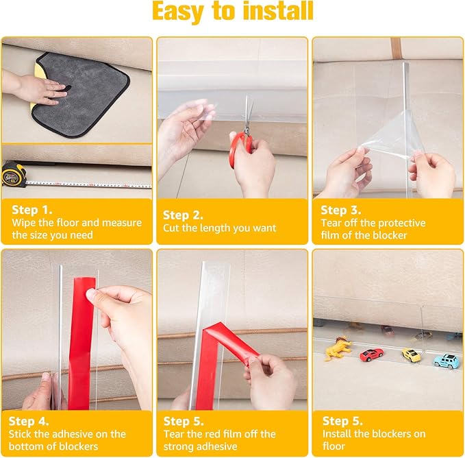 Under Bed Blocker for Pets Dogs 6 Pack 3.9 Inches High Toy Blocker