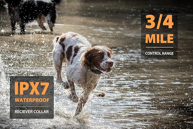 PATPET Dog Shock Collar for 2 Dogs 3/4 Mile (15-140lbs)