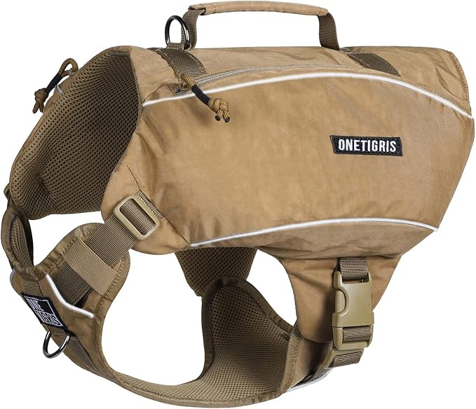 OneTigris Y-Shaped Dog Backpack No Pull CAMLUS Dog Saddle Bag with D-Rings