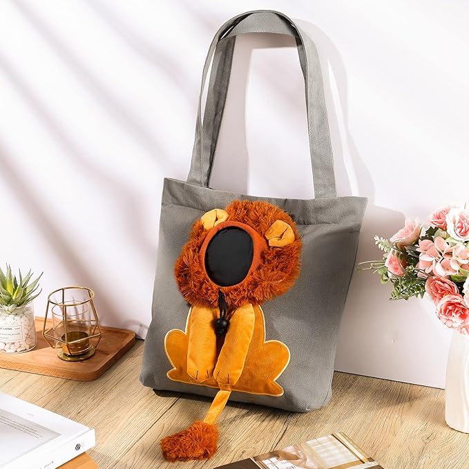 Cunno Pet Canvas Shoulder Bag Lion Shaped Cute
