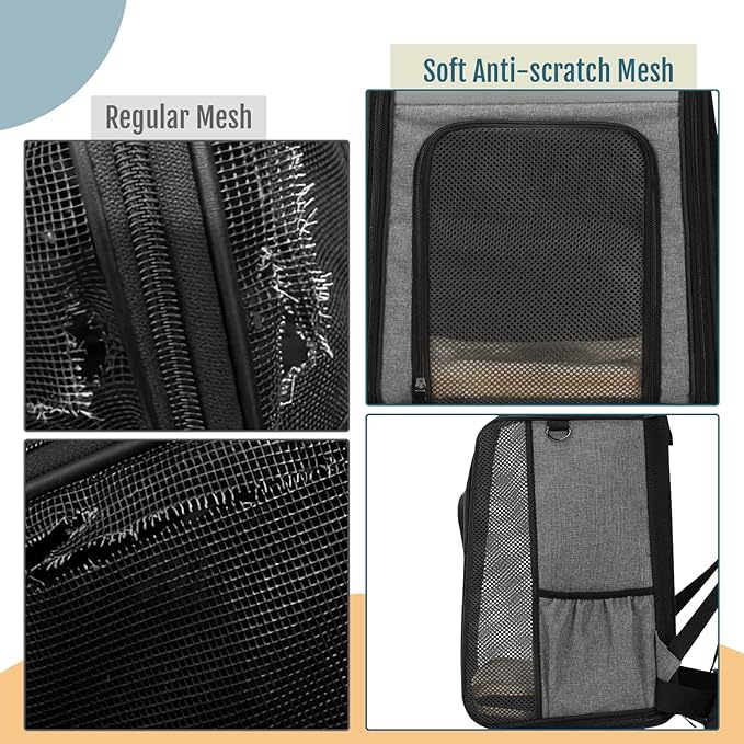 Petsfit Cat Backpack Carrier with Soft Plush Mat 22 lbs