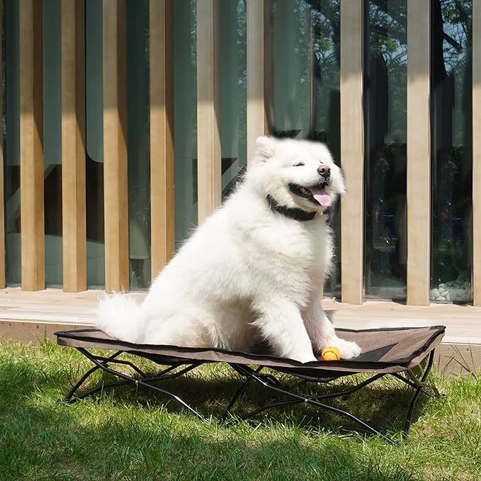 Folding Outdoor Raised Elevated Cooling Dog Cot Beds for Large Dogs 47 Inches