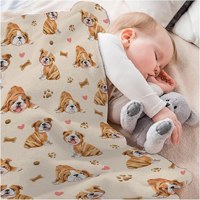 Cute Bulldog Dog Blanket Dog Blanket Gifts Super Soft Bulldog Blanket for Dog 40"x30" for