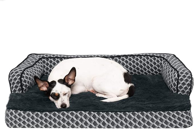 Furhaven Orthopedic Dog Bed for Medium/Small Dogs w/ Removable Bolsters & Washable Cover 35 lbs