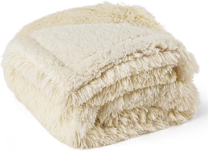 Bedsure Waterproof Dog Blankets for Large Dogs 60"x80", Cream