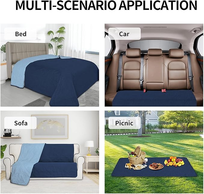 Easy-Going Waterproof Dog Bed Cover Reversible Leak Proof Pet Blanket Replacement Mat for Furniture Washable Couch Cover Sofa Cover for Dogs Cat(30x53 Inch