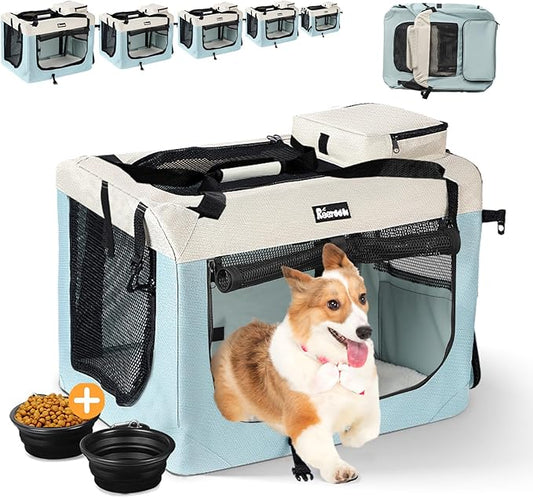 Extra Large Dog Crate with 2 Foldable Bowl 32 Inch (32" L 23" W 23" H,