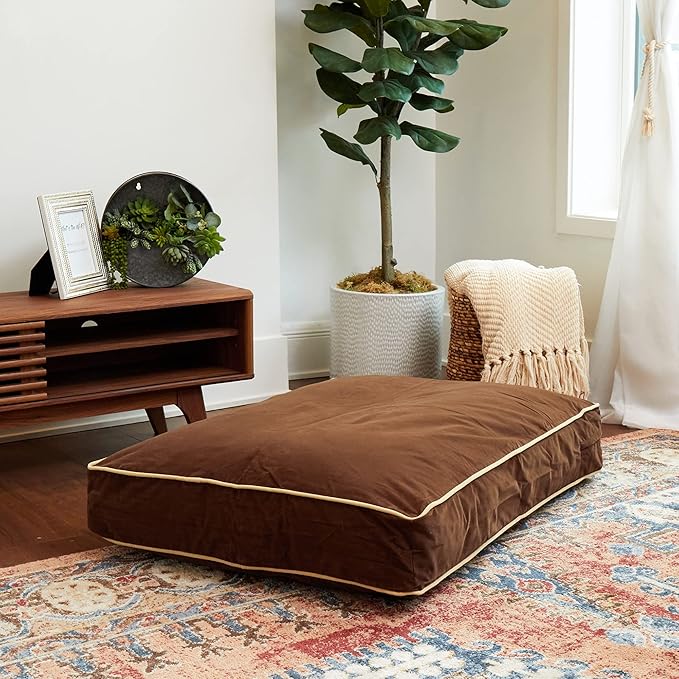 Buster Reversible Rectangle Pillow Style Dog Bed (42 x 30 in.)