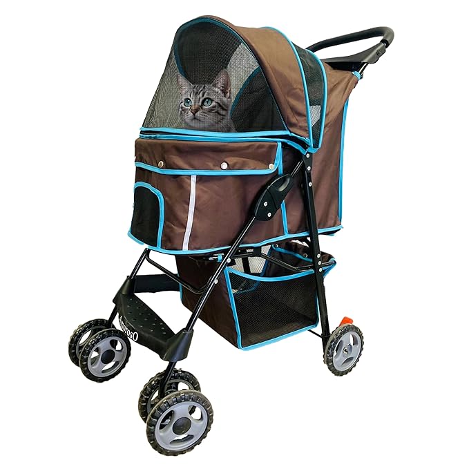 AmorosO 4 Wheels Pet Convenient Stroller