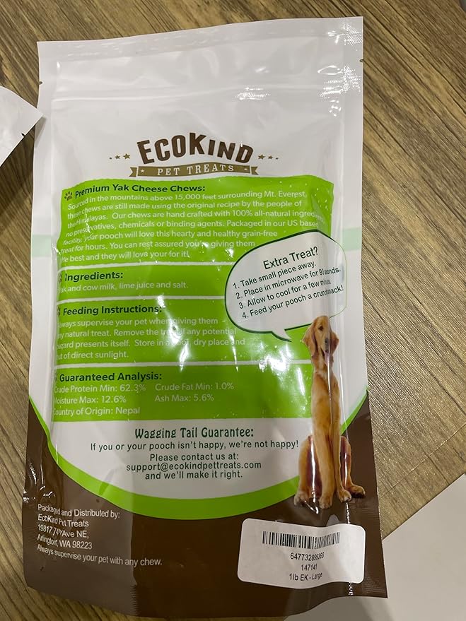 EcoKind Premium Gold Yak Cheese Himalayan Dog Chews 12+ Chews (3 lb)