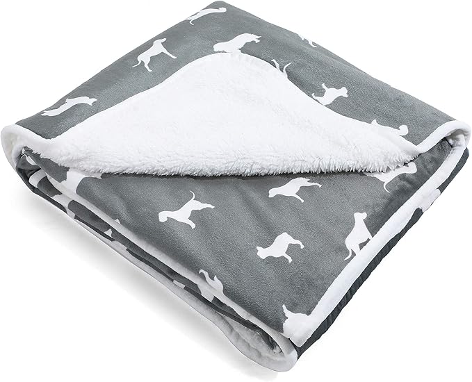 LUCKITTY Waterproof Dog& Cat Blankets 35 Lbs Throws,30Wx40L,Grey