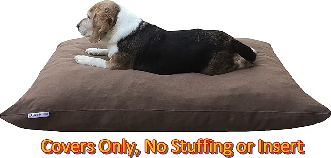 Dogbed4less Do It Yourself DIY Pet Bed Pillow Duvet Denim Cover + Waterproof Internal case for Dog/Cat at Large 36"X29" Brown Color