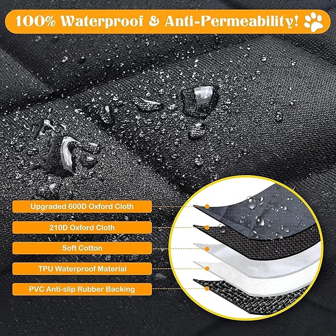 Scratchproof Dog Seat Cover for Model3/ModelY/Honda CRV/Toyota RAV4/Mazda CX5/KIA Sportage 4-in-1 600D (54" W 58" L))