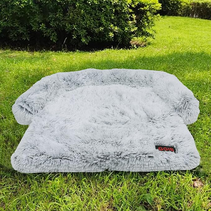 Calming Dog Bed Fluffy Plush Dog Mat for Furniture Protector with Removable Washable Cover for Large Medium Small Dogs and Cats (Medium