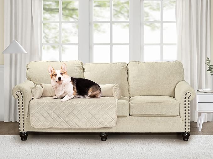 Brilliant Sunshine Premium Beige Silky Velvet Pet Sofa Bed