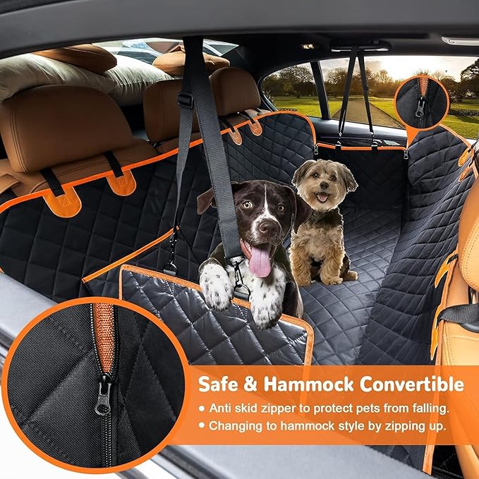 Dog Car Seat Cover for Back Seat 100% Waterproof,