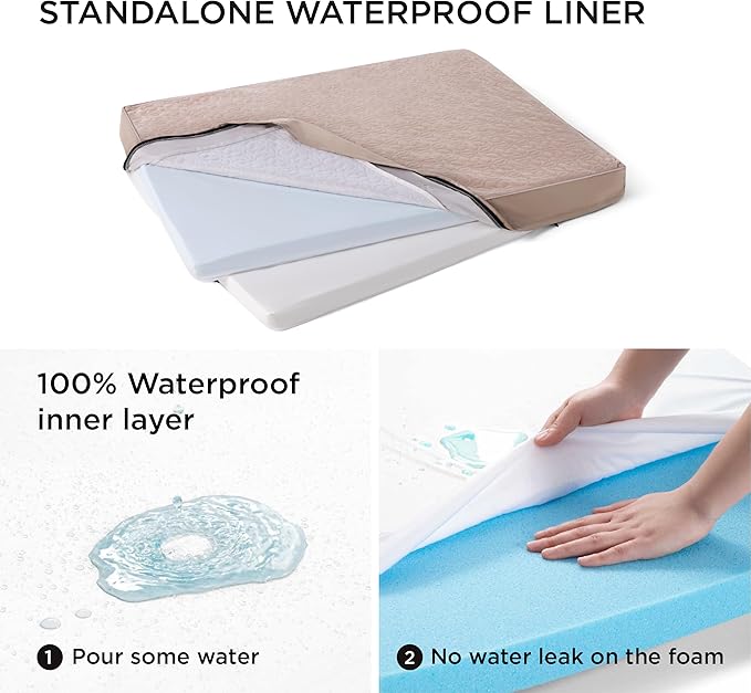 Bedsure Orthopedic Dog Bed for Extra Large Dogs 2-Layer Thick (44x32x4 Inches),