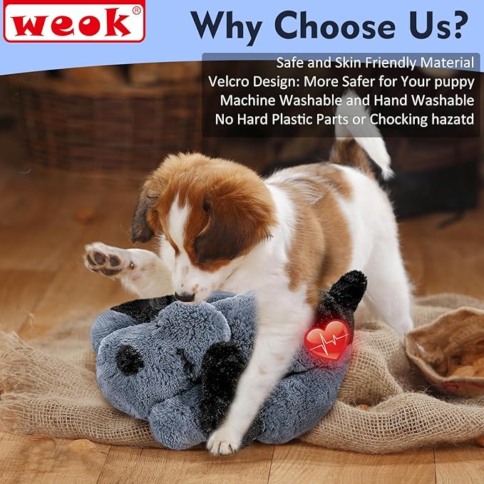 Heartbeat Dog Toy for Puppy- Heartbeat Helps for Dog Anxiety Relief and Calming Aid
