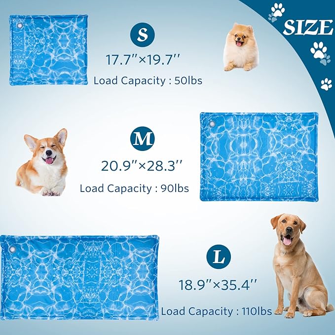 Dog Cooling Mat Water Injection Pet Cooling Mat (19x35 in)