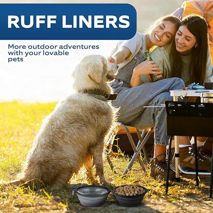 Set of 2 Collapsible Dog Bowls for Travel 1500ml Portable