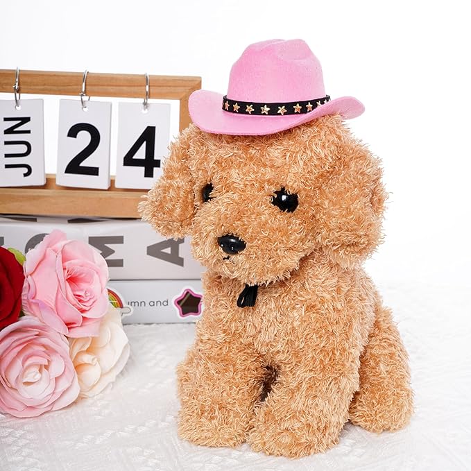 choyaxo Pet Cowboy Costume Cosplay Cap Halloween Costumes for Dogs Cat Pet Party Decoration Mini Cowboy Hat (Pink