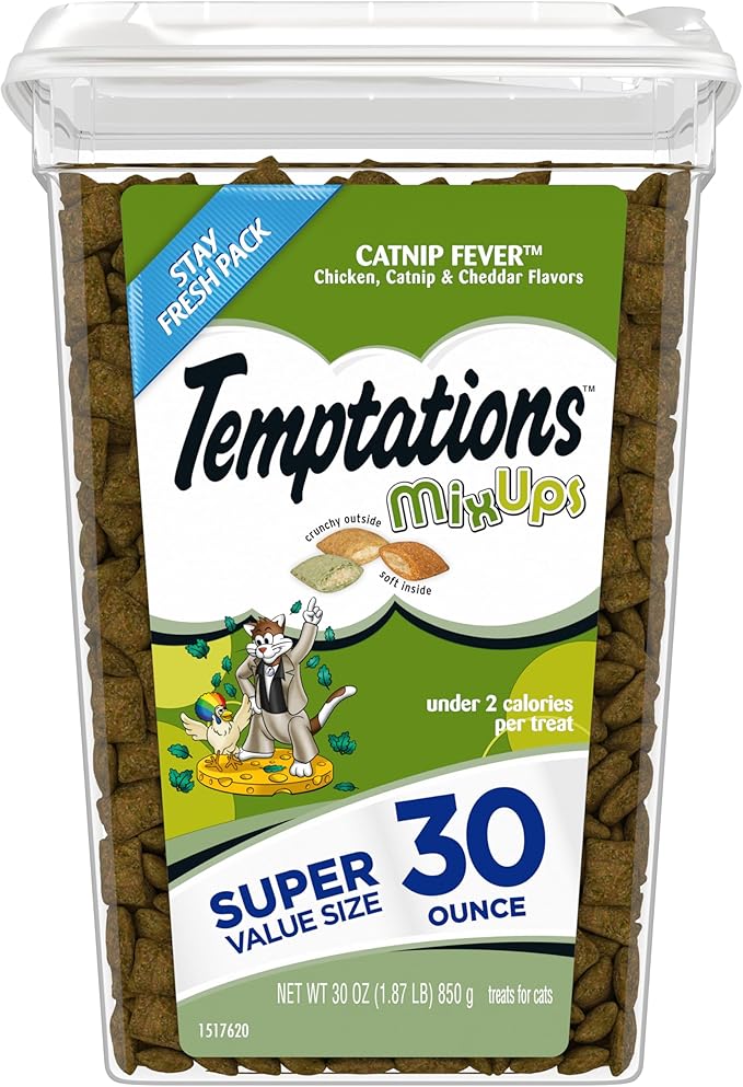 Temptations MixUps Catnip Fever Flavor Crunchy and Soft Cat Treats 30 oz.