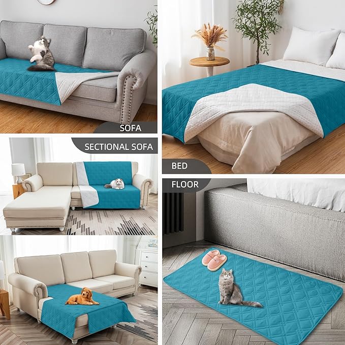 Water Resistant Dog Bed Cover Pet Blanket with Anti-Slip Back for Furniture Bed Couch Sofa (82x82 Inch