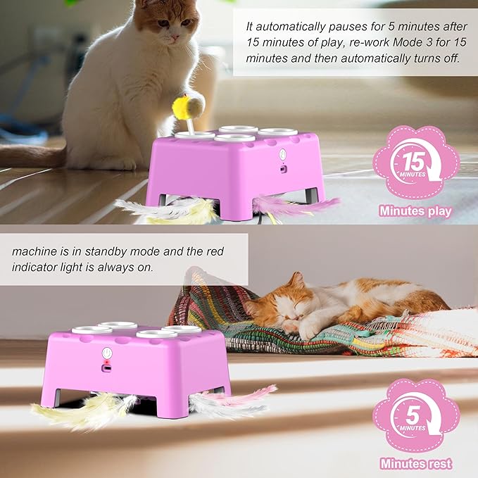 Interactive Cat Toys 2-in-1 Automatic 4 Holes