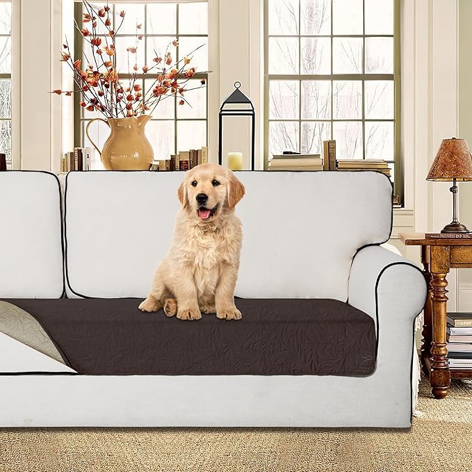 Easy-Going Waterproof Dog Bed Cover Reversible Leak Proof Pet Blanket Replacement Mat for Furniture Washable Couch Cover Sofa Cover for Dogs Cat(30x70 Inch