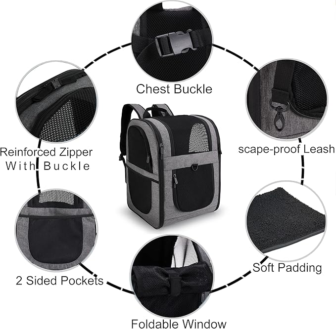 Apollo Walker Pet Carrier Backpack for Large/Small Cats and Dogs