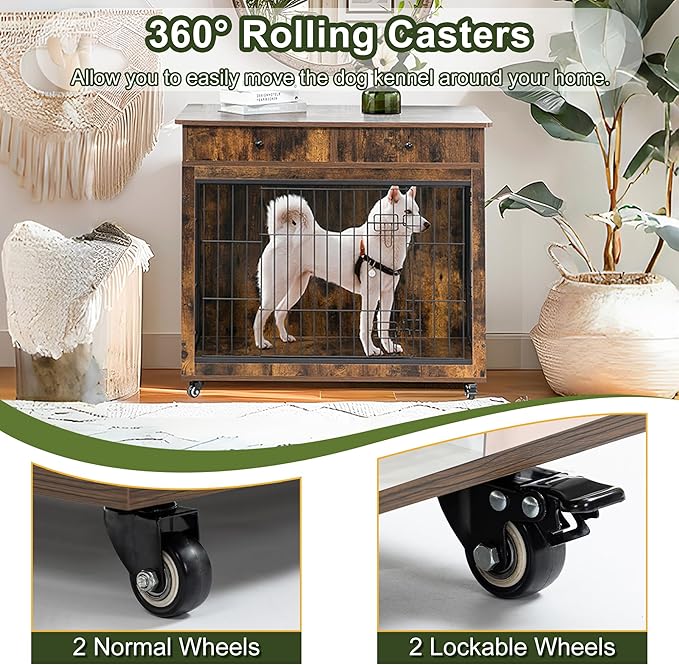 NicBex Dog Crate Furniture 31.7" L