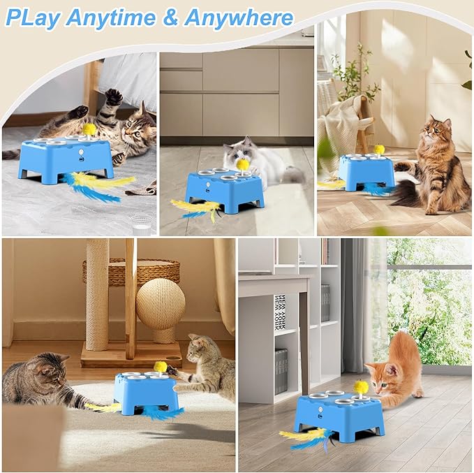 Interactive Cat Toys 2-in-1 Automatic 4 Holes