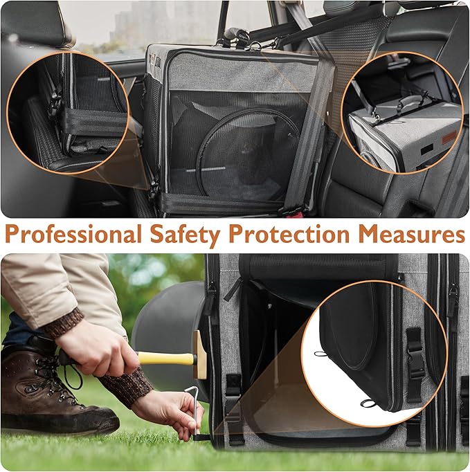 PETUX Cat Travel Carrier with Litle Box 2-in-1 Cat 2 Cats,