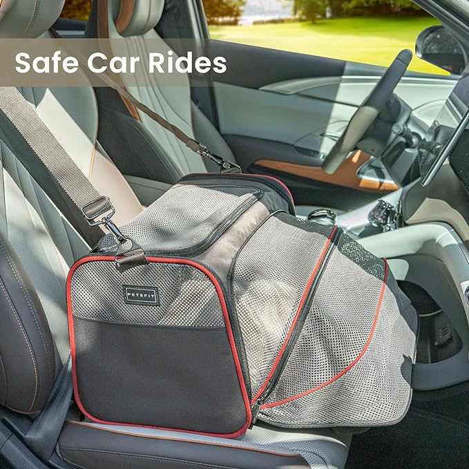 Petsfit Airline Approved Expandable Large Cat Carrier Small Dog Carrier 17" x 11" x 11" Collapsible