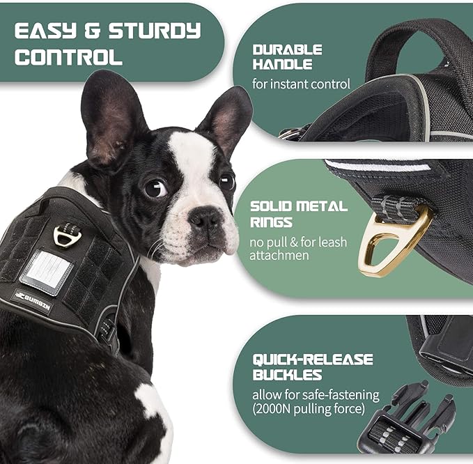 BUMBIN Tactical Dog Harness for Small Dogs No Pull