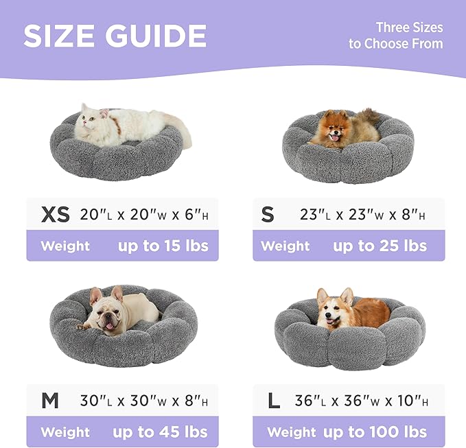Lesure Calming Small Dog Bed 25 lbs, 23"