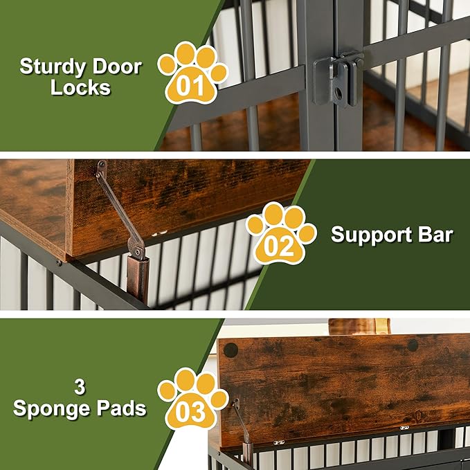 NicBex Dog Crate Furniture 43.3" L