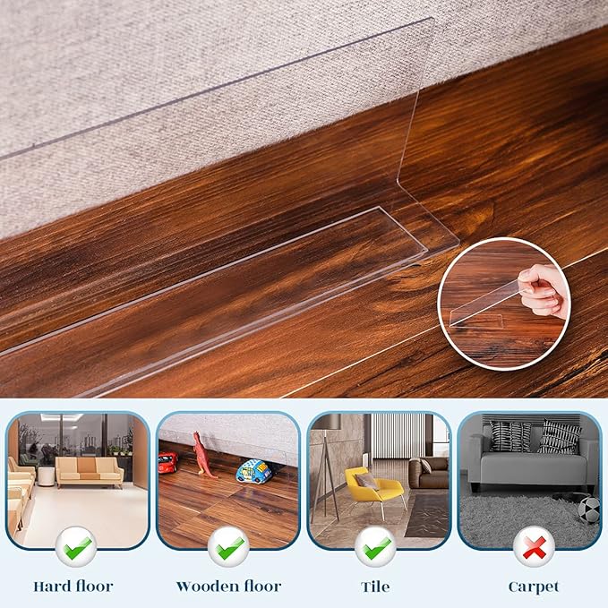 Under Couch Blocker for Pets Gap Bumper Toy 5 Pack 3.2'' Height