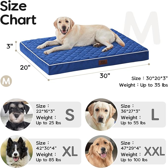 Orthopedic Dog Beds for Medium Large Dogs with Removable Washable Cover 30 inch,