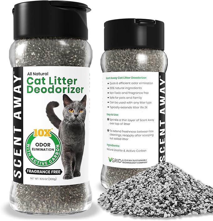 Cat litter Deodorizer Litter Box Odor Eliminator | Fragrance Free Cat Litter Deodorizer with ACTIVE CARBON | Eliminates Cat Odors and Smells to Keep Your Home Fresh and Clean (Pack of 1)