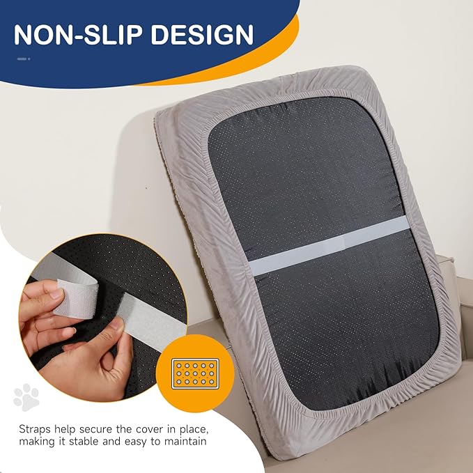 Dog Bed Cover Replacement Washable Pet Hair Easy to Clean 35x22 Inches,