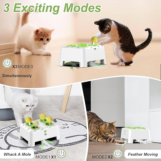 Interactive Cat Toys 2-in-1 Automatic 4 Holes