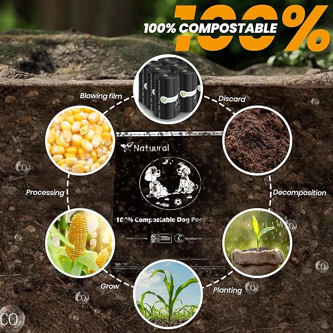 Biodegradable Dog Poop Bags-270Bags 18Rolls D6400 By