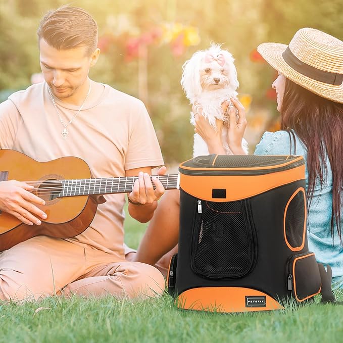 Petsfit Dog Backpack Carrier with Upgrade Waist Cushion Design to Better Fit The Waist 18 Pounds