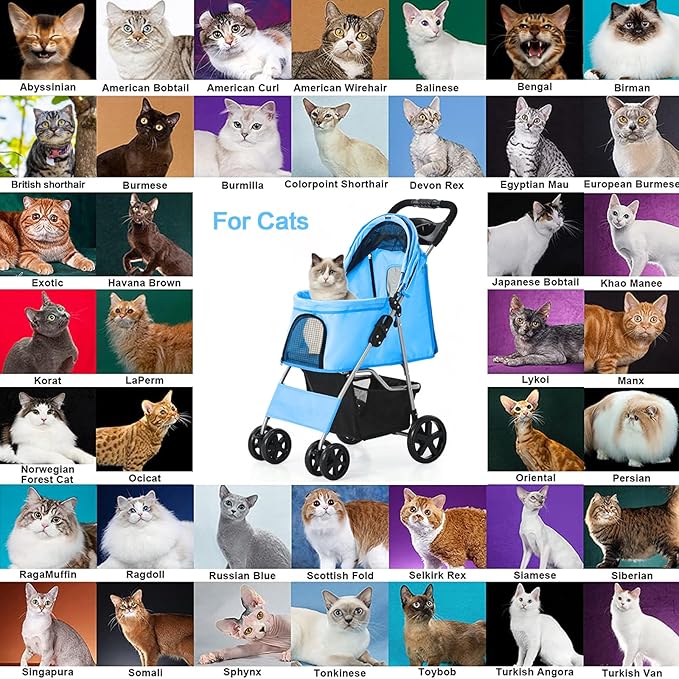 Dog Stroller for Small Dogs 4 Wheels,